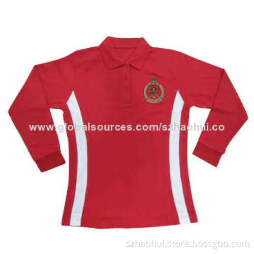 Long Sleeve Polo Shirt with Panel, 160-280gsm Available Weight